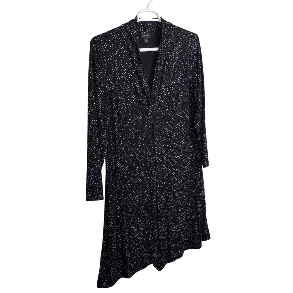 J Jill Wearever Size 1X Dress Micro Polka Dot Long Sleeve Light Knit Mock Wrap - Picture 1 of 10